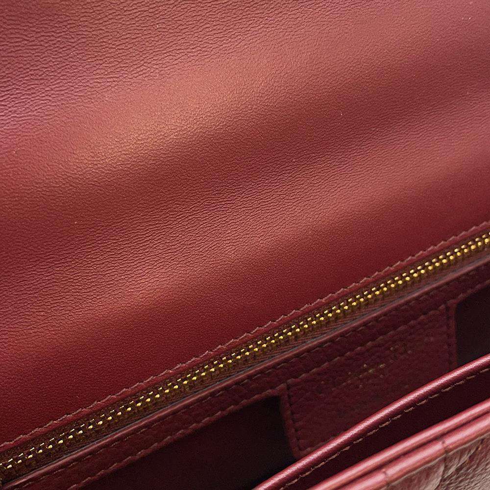 Christian Dior Chain Shoulder Bag Caro Cannage Bordeaux Red - Picture 9 of 12